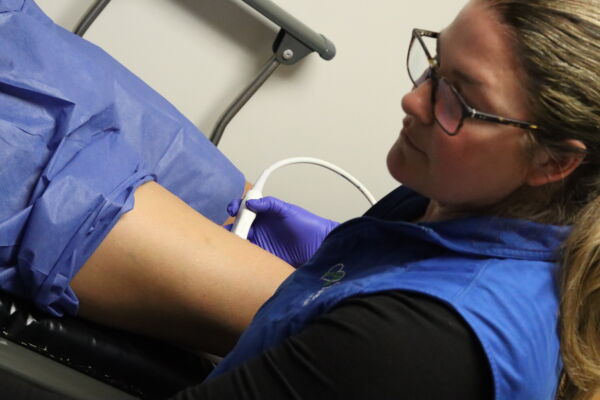 Interior photo of the Center for Vein Restoration in Waterbury, Connecticut showing an exam