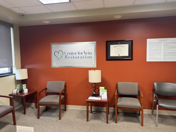 Interior photo of the East Brunswick, NJ location at Center for Vein Restoration showing the waiting room