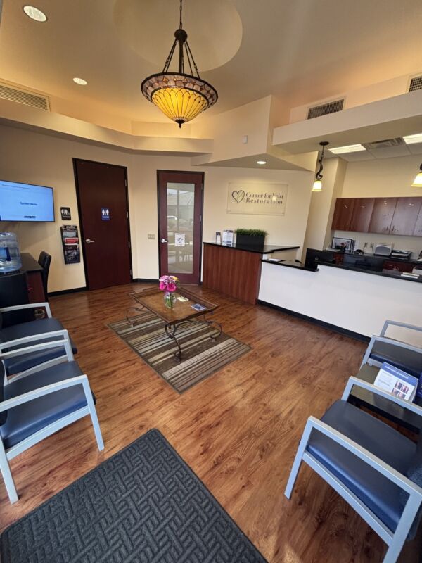 Interior photo of the Phoenix, Arizona location of center for Vein Restoration showing the waiting area