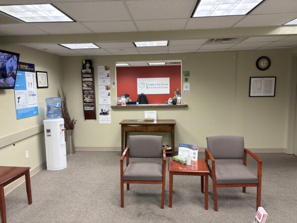 Interior photo of the Bronx/Pelham Bay, NY location of Center for Vein Restoration showing the waiting room