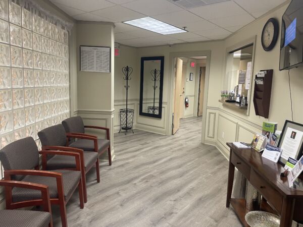 Interior photo of woodland park, New Jersey location of Center for Vein Restoration showing the waiting room