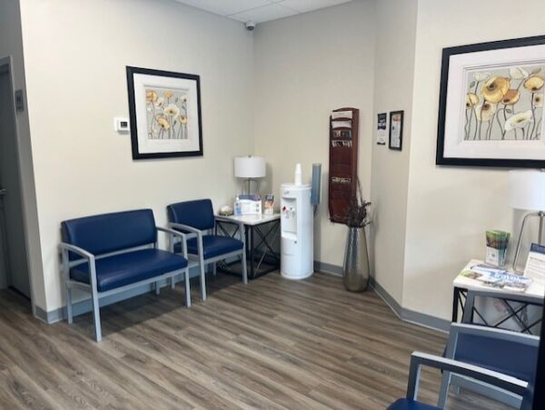 Interior photo of the Bel Air, Maryland location of center for Vein Restoration showing the waiting area