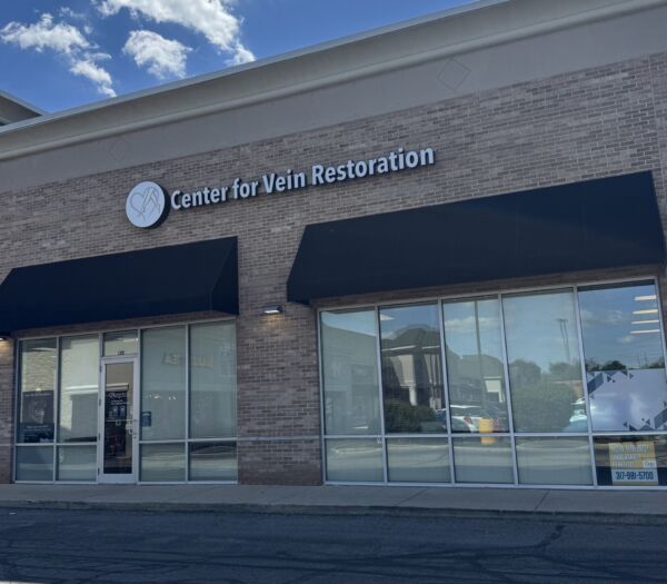 Exterior photo of the Avon, Indiana location of center for Vein Restoration showing the outside of the building