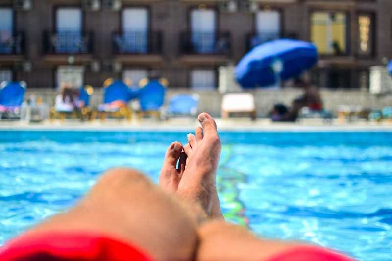 healthy skin by pool legs
